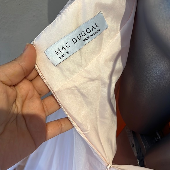 Mac Duggal 70174 TULLE SHEER LONG SLEEVE CUT OUT LACE UP A LINE GOWN NWT - Picture 16 of 17